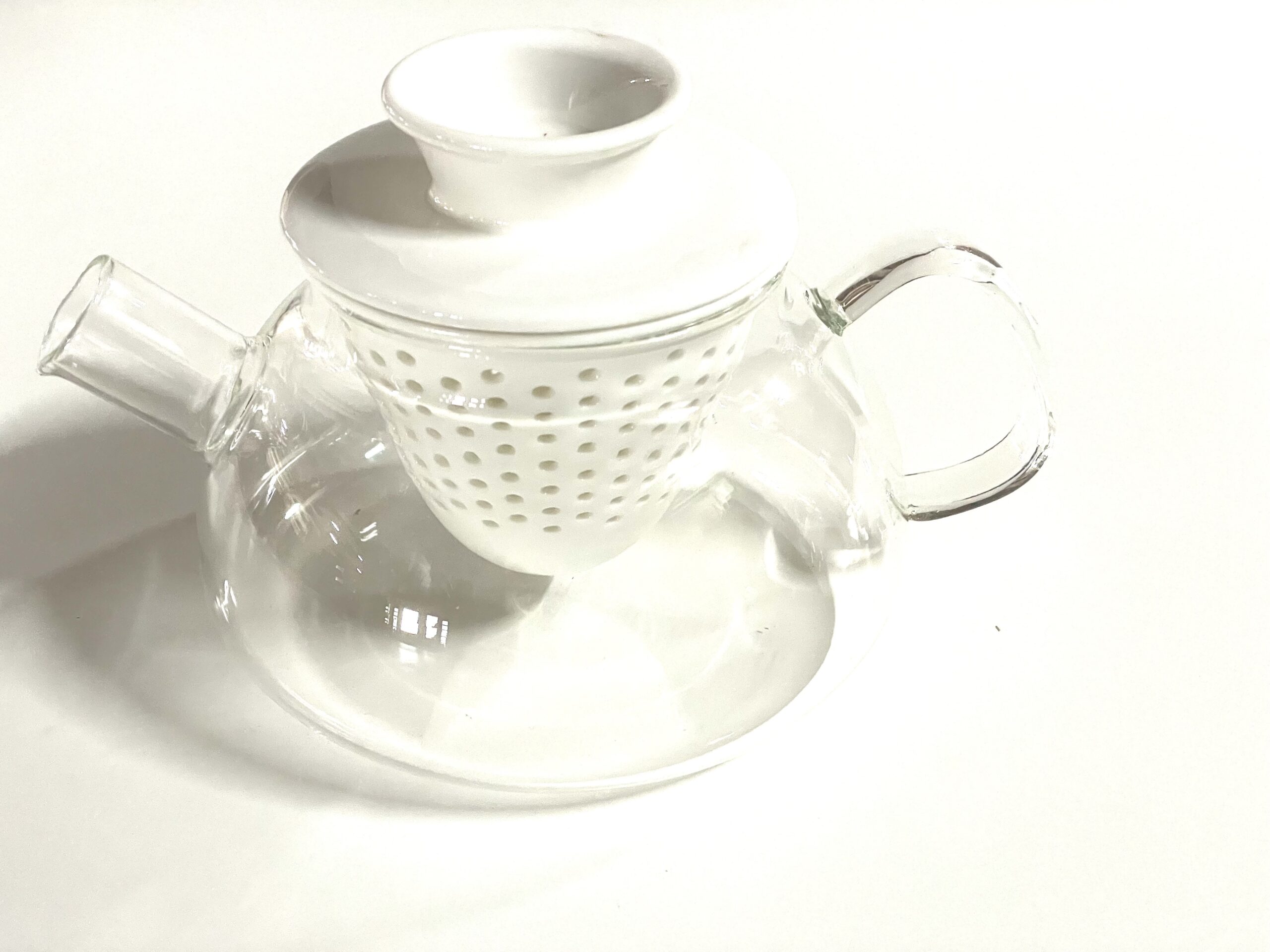 Tetera cristal con filtro porcelana blanco, 0,5 l - MAYORISTAS DE TÉ, DISTRIBUIDORES DE TÉ